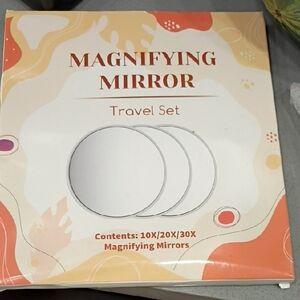 💜Amazon Magnifying Mirror Travel Set - White and Orange